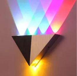 Lemon Best Colorful Decoration LED Wall Light 5W AC90-265V Triangle Aluminum 5 Colors Wall Lamps Cold/ Warm White for Room Hote lLLFA