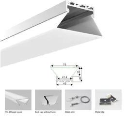 100 x 1 m Sets/Los Neu eingetroffenes Aluminiumprofil für LED-Streifen und trichterförmiges LED-Wandprofil für Decken- oder Wandleuchten