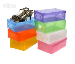 Scatole portaoggetti per scarpe in plastica trasparente impilabile da donna 28 x 18 x 10 cm 11 pezzi / lotto 213G