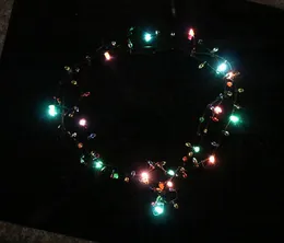Led Necklace Necklaces Flashing Beaded Light Toys Christmas gift flashing necklace christmas santa DHL Free 300pcs