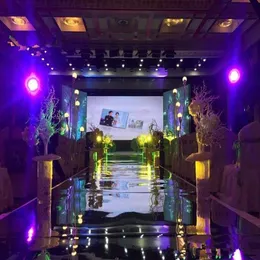 1m幅のX30m /ロールパーティーの党の装飾のミラーカーペット通りランナーのファッションの結婚式のステージシーンレイアウト小道具
