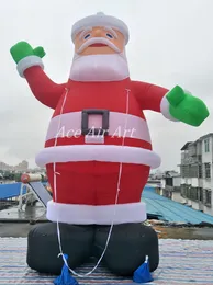 5 Meter hohes aufblasbares Riesenfigurenmodell mit weißem Bart und Luftgebläse für Weihnachtsdekoration oder Werbung im Geschäft