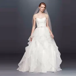Lace Organza Wedding Ball Gown Beaded Sweetheart, Ruffled Skirt  Custom Made Bridal Gown Shop Now!