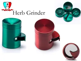 Konkav / platt kvarn Herb Grinder Gullig kvarndiameter 55mm Zinc Alloy med bildskärmsglasbong