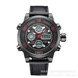AMST Quartz Male Watches Sport Sport Genuine Leather Watches Racing Men Students Game Run Chronógrafo Assista Hands Glow Masculino