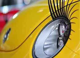 Black 3D Car Eyelashes Car Eye Lashes Auto 3D Eyelash 3D Car Logo Sticker 200PCS100Pairs DHL 2648