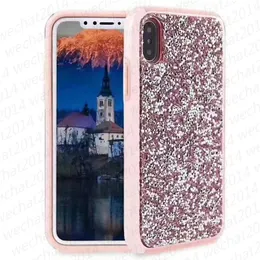 300PCS Glitter Bling Shockproof Soft TPU & Electripolating PC Case Cover for iPhone X 8 7 6 6s Plus free DHL