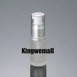 300pcs/lot 20ml frosted glass press pump bottle ,lotion Cosmetic Packaging with silver color EY01