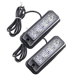 4-LED Faro di emergenza impermeabile Flash Caution Barra luminosa stroboscopica 16 diversi lampeggianti per auto SUV Pickup Truck Van (2 pezzi)