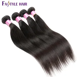 Fastyle Partihandel Indiska Straight 4PC / Lot Brasilianska Peruanska Malaysiska Mink Virgin Mänskligt Hår Buntar Super Quality Rimligt pris Dybar