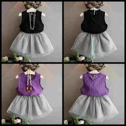 kids clothing girls fashion dress set sleeveless tank tops+skirts girl's outfits children set kids boutiques dresses summer boutique suit