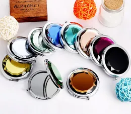 Ankomster Cosmetic Compact Speglar Crystal Förstoring Multi Color Make Up Makeup Tools Mirror Wedding Favor Gift Gratis frakt