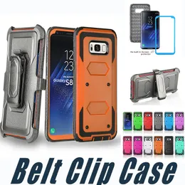 Armour Hybrid Defender Kickstand Case med bältesklämma och skärmskydd till iPhone X XS Max XR 8 7 6 Plus 5 Alcatel Idol4 Fierce4 Tur Blu R1 HD