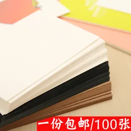 Wholesale- 100pcs size: 14.5cmx9.5cm DIY blank postcard, color card, word card, blank hand drawn kraft paper card, double blank free ship