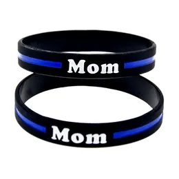 1pc blå linje mamma silikon armband en enkel dekoration logo perfekt att använda i alla fördelar gåva