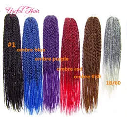 Syntetisk Braiding Hair Crochet Twists Senegalese Blondin Ombre 22inch Senegalese Twist Hair Crochet Braids Kinky Curly Hair Extensions
