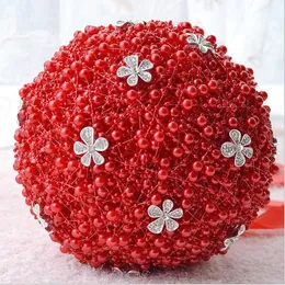 6 Colors Beautiful Wedding Flowers Bridal Bouquets Wedding Bouquet Pearls Pink Bouquet Fleur Mariage Red Rose Bouquet253q