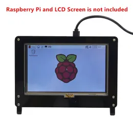 Freeshipping Raspberry Pi 3/5インチディスプレイタッチスクリーン専用シェル白黒