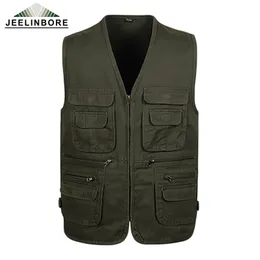 Wholesale- Big yards Spring 2017 New Arrival Casual men's vest, high-quality multi-pocket Sleeveless Jacket Vest,4 Color L-4XL Plus size