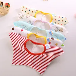 Hot 100% Bomull Gullig Tecknad Spädbarn Baby Bandana Drool Bib Scarf Soft Lunch Feeding Bib Nya Burp Cloths Saliv Handduk