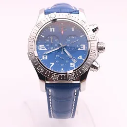 DHgate selected store watches men seawolf chrono blue dial blue leather belt watch quartz watch mens dress watches