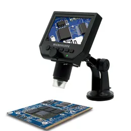 Freeshiping Portable 4.3 "LCD Digital Mikroskop Zoom 1-600X Kontinuerlig förstoring Uppladdningsbar Litium Battery Camera Video Recorder LED