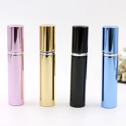 Luxury 7ml Travel Aluminum Perfume Bottle Pipe Shine Bright Bottles Atomizer Spray Travel Glass Refillable Tube Vail Atomizing Liquid Container Sample Packaging