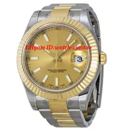 Luksusowy Wristwatch II Champagne Dial 18k Two-Tone Gold Mens Watch 116333 41mm Automatyczne Mężczyźni Oglądaj zegarki męskie zegarki