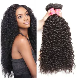 Onverwerkte Indiase Menselijke Remy Virgin Haar Jerry Curly Hair Weeft Hair Extensions Natural Color 100g / Bundel Dubbele Weefs 3bundles / Lot