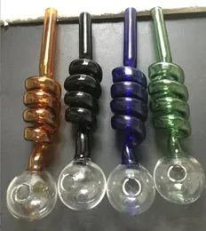 Colorful Pyrex Glass Pipes Curved Glass Oil Burner Pipe Glass Oil Burner with Different Colored Balancer Smoking Handle Pipes Smoking Pipe
