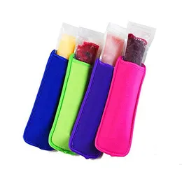 Popsicle Holders Pop Ice Sleeves Freezer Pop Holders 8x16cm for Kids Summer Kitchen Cookies 21 color Have Stock