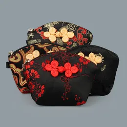 Söt kinesisk knut liten skalväska smycken zip väskor myntväska förpackning påse silkebrocade godis presentpåse bröllopsfest favor 2st / lot