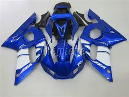 Eftermarknad Body Parts Fairing Kit för Yamaha YZR R6 98 99 00 01 02 Blue Black Fairings Set YZFR6 1998-2002 HT09