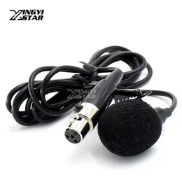 Mini XLR 4 Pin TA4F Plug Wired Microfone Condenser Tie Clip On Lapel Mic Lavalier Microphone For Karaoke UHF Wireless System Transmitter