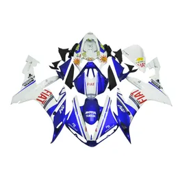 3 Gratis presenter Fulliga Fairings för Yamaha YZF 1000 YZF R12004 2005 2006 Injektion Plast Motorcykel Full Fairing Kit Vit Blå B12