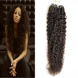 Virgin Curly Chinese Hair Micro Loop Hair Extensions 1g Curly 100g Kinky Curly Micro Loop Human Hair Extensions