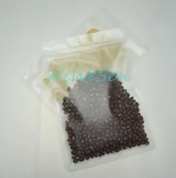 100pcs/lot dry mushroom pouch, 24*37cm both side matte transparent PET plastic ziplock bag, reusable food grade storage doypack, rice sack