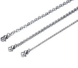 100 Stück Lot Mode Damen Großhandel in großen Mengen Silber Edelstahl Schweißen starke dünne Rolo O Link Halskette Kette 2 mm / 3 mm breit