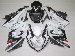 Injiceringsmögel Hot Sale Fairing Kit för Suzuki GSXR 1000 2005 2006 Vit Svarta Fairings Set GSXR1000 K5 05 06 OT28