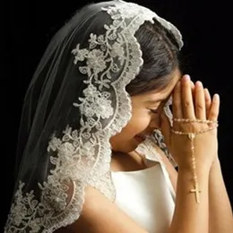 2019 Bonitinho barato de alta qualidade meninas cabeça peças de renda curta apliques véu para crianças flor meninas véu para casamento feito para encomendar