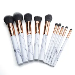 Marble Makeup Brush 10pcs/set Marbling Pro Eye shadow brushes Marble Brush Multi function BB Cream Brusher Eyeline Cosmetic tool DHL ship