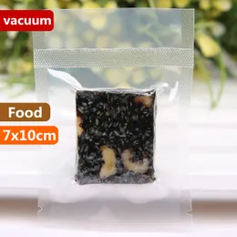 7x10cm 0.16mm vakuum nylon Klar Cooked Food Saver lagring Förpackningspåsar Kötttacks Hermetisk lagring Värmeförsegling Plastpaketpåse