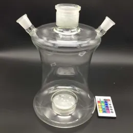 1 set di narghilè in vetro borosilicato con 16 tipi di tubi in silicone per luci a LED senza custodia in pelle