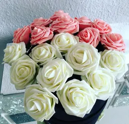 10 Kolory 8 cm Sztuczne Rose Kwiaty Ślubny Bride Bukiet PE Foam DIY Home Decor Rose Kwiaty G1129