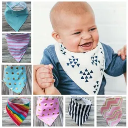 100pcs Infant Triangle Saliva Towel Baby Chevron Stripe Bibs burp Cloths Cotton Bandana Boy Girl Burping Waterproof Bib accessories YE009