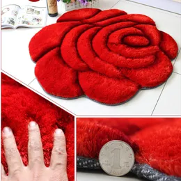 1 Stück 3D-Stil Rose Moderner Teppich für Wohnzimmer und Bereich Gartenstil Stretchgarn Teppich Badezimmer Schlafzimmer Teppiche Bodenmatte Tapet