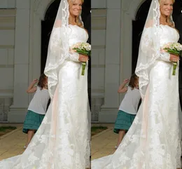 2017 Nowy Długi Veil One Layer Lace Aplikacje Welony Ślubne Białe i Ivory Weils Bridal Veils na Wed Akcesoria Ślubne