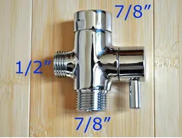 Bathroom Accessories Brass Water Separator Lever Handle Copper Angle Valve 3 Ways 7/8 " MALE +7/8" FEMALE+1/2" MALE USA CANADA Market Only