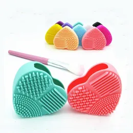 Silicone Makeup Brush Heart Shape Brush Washing Brush Pad Silicone Glove Scrubber Cosmetic Foundation Powder Clean Tools