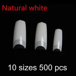 Partihandel-Nail Tips Natural French Acrylic Artificial False Nails Retail Free Shipping